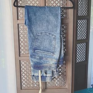 Upwest denim joggers NWT, blue, size small